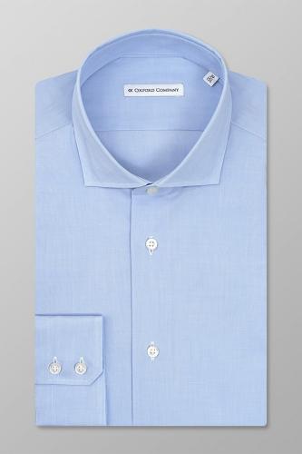 Oxford Company ανδρικό πουκάμισο μονόχρωμο Slim Fit - M111NRE21.02 Γαλάζιο 40